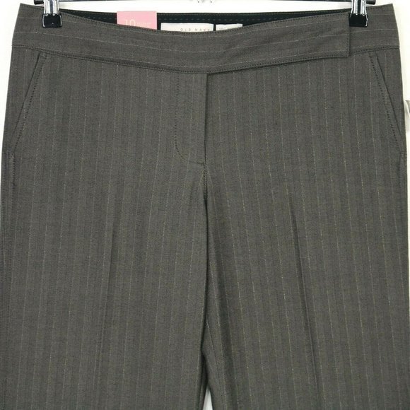 Old Navy Trouser Pants Wide Leg Grey Pinstripe Mid Rise Stretch 10 x 33‎ - Picture 5 of 12